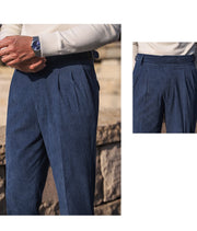 Retro Corduroy Pants For Men With High Waist