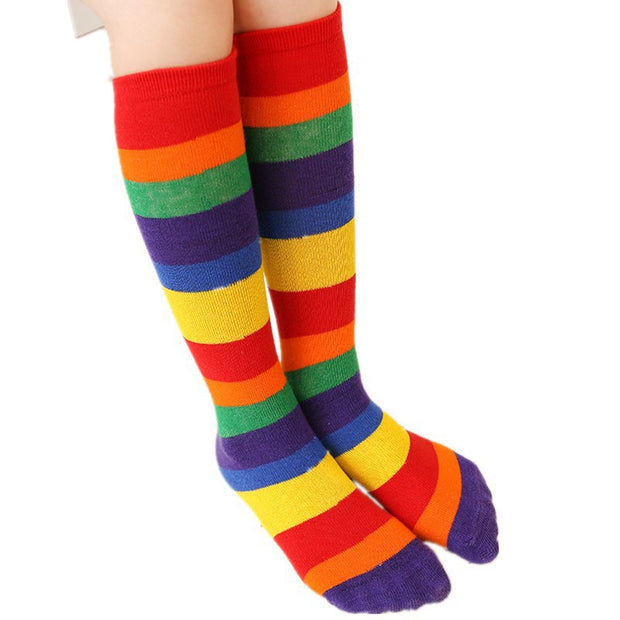 Mid-calf Socks Rainbow Cotton Socks