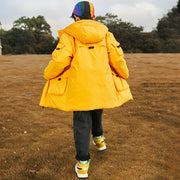 Fashion Solid Color Boys Mid-length Down Jacket