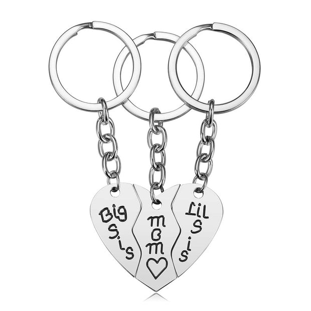 Daughter Birthday Gift Stainless Steel Mother's Day Puzzle Family Keychain