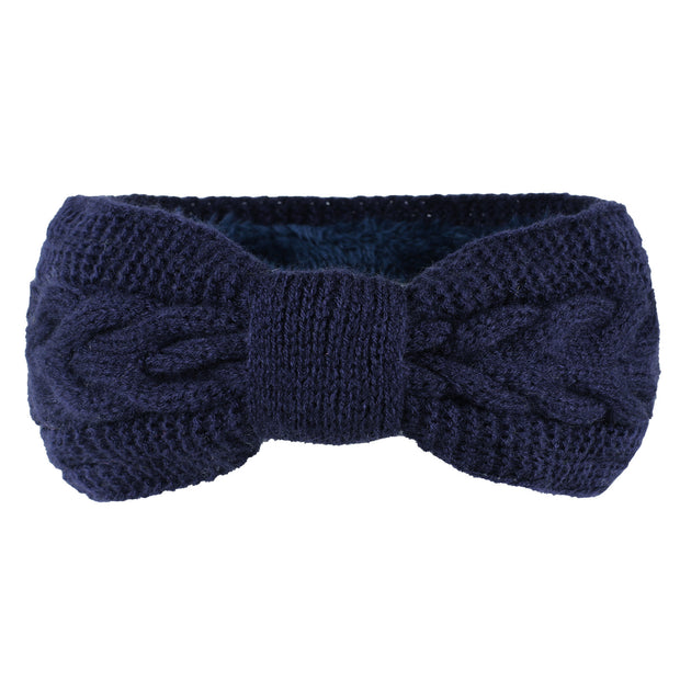 Women's Fleece-lined Wool Bow Hair Band