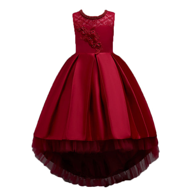 Children's Dress Princess Dress Long Trailing Girl Lace Performance Wear