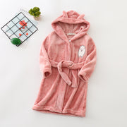 Flannel Bathrobe Boys' Home Wear With Hood