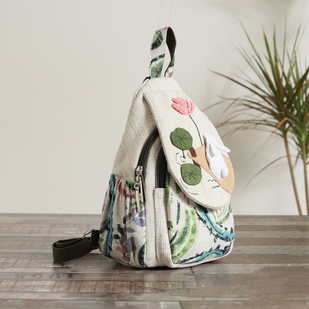 Fabric Backpack Multi-compartment Versatile Casual