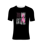 Men T- Shirts Tops Pink Ribbon Support