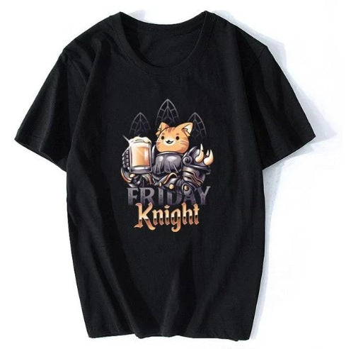 Cat anime T-shirt men