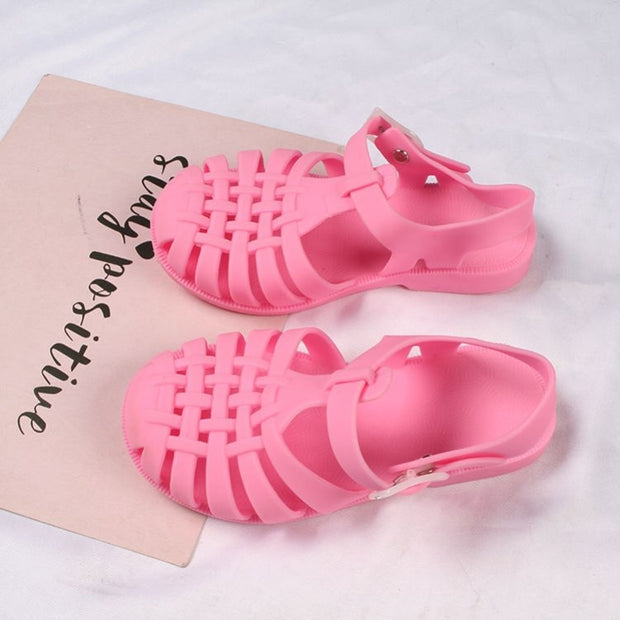 New Children's Small, Medium And Large With Soft Bottom Baotou Hole Shoes