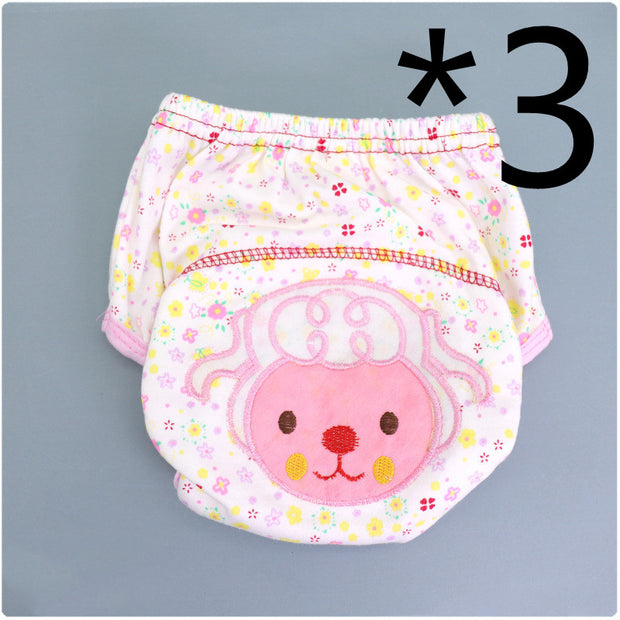 Summer Embroidered Baby Cotton Learning Pants  Diaper Pocket  Waterproof Training Pants  Leak-Proof Breathable Bread Pants