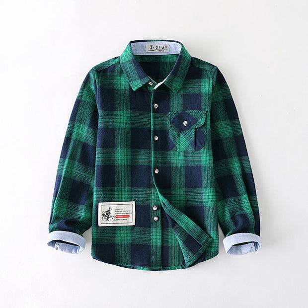 Boys plaid shirt long sleeve