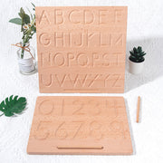 Wooden Concave And Convex Groove Lettering Board Early Education Montessori