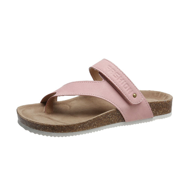 Flat Toe Ring Thick-soled Flip-flops Beach Shoes