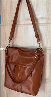 Oil Wax PU Soft Leather Shoulder Bag