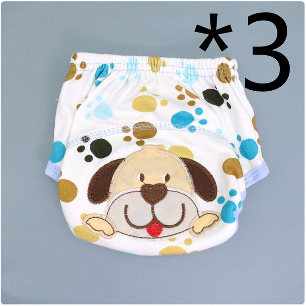 Summer Embroidered Baby Cotton Learning Pants  Diaper Pocket  Waterproof Training Pants  Leak-Proof Breathable Bread Pants