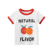 Girls Print Cartoon Korean Fruit Short Sleeve T-shirt