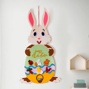 Easter Kids DIY Felt Bunny Pendants Toy with Detachable Alphabet Easter Ornament Kids Easter Gift for Home Door Wall Decoration