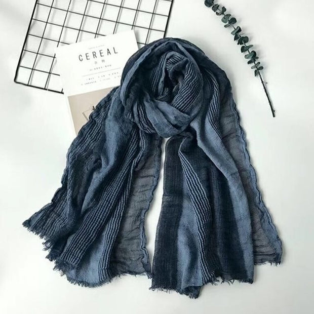 Men Winter Cotton Linen Scarf women Solid Long Scarves Shawl