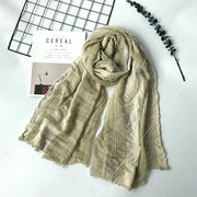 Men Winter Cotton Linen Scarf women Solid Long Scarves Shawl