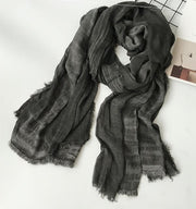 Men Winter Cotton Linen Scarf women Solid Long Scarves Shawl