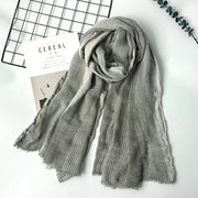 Men Winter Cotton Linen Scarf women Solid Long Scarves Shawl