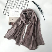 Men Winter Cotton Linen Scarf women Solid Long Scarves Shawl