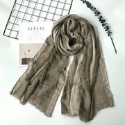 Men Winter Cotton Linen Scarf women Solid Long Scarves Shawl