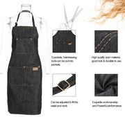 Vulcanized Black Denim Denim Fabric Halterneck Japanese Work Apron