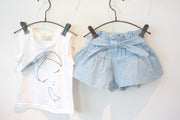 Girls Fashion Clothes Set Short Sleeve Shirt Short Skirt 2 Piece