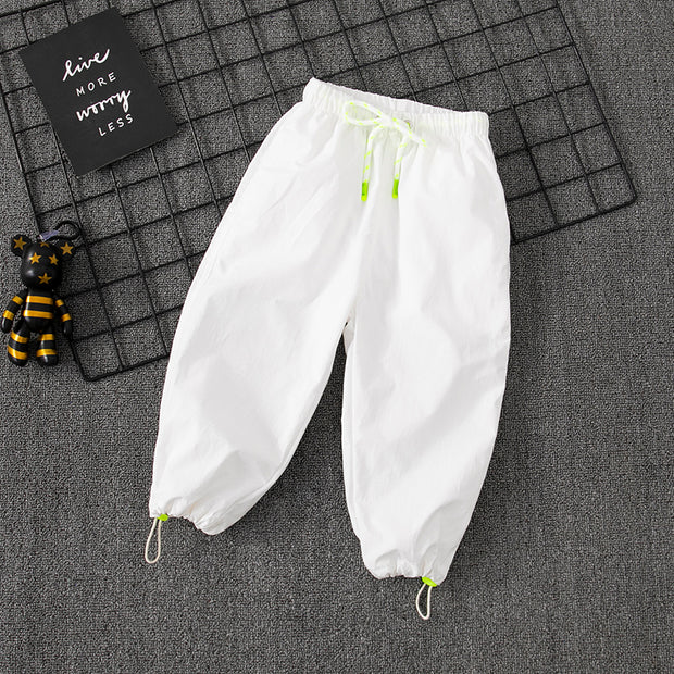 Childrens Pants Boys Spring and Autumn Loose Wide-Leg PantsGirlsTrousersKorean Style Sports PantsLarge Childrens Casual PantsG