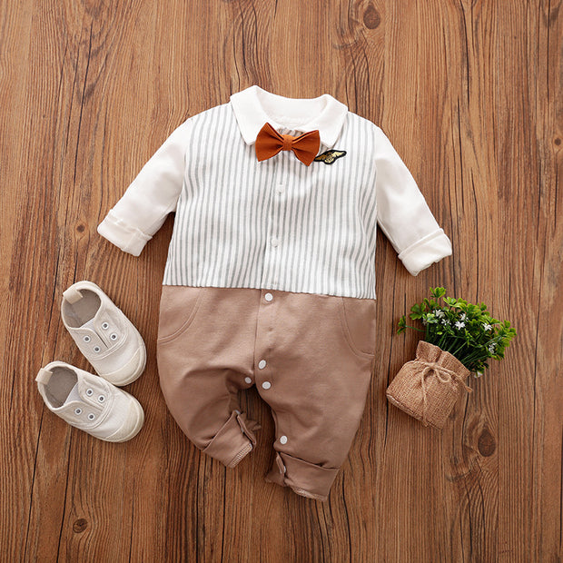 Baby Jumpsuit Spring And Autumn Models Foreign Trade Gentleman Baby Clothes Long-Sleeved Baby Clothes Baby Clothes