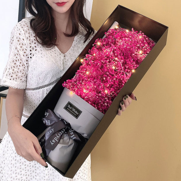 Valentine's Day Mother's Day Gift Gypsophila Flower Bouquet Big Gift Box Birthday Gift Eternal Flower