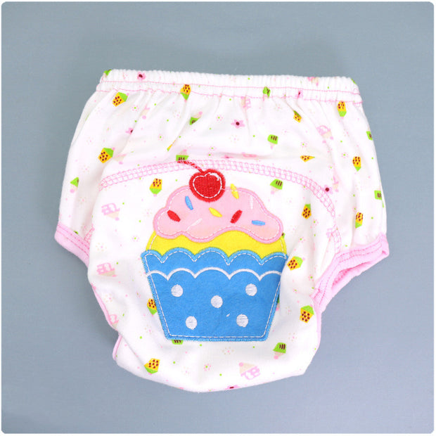 Summer Embroidered Baby Cotton Learning Pants  Diaper Pocket  Waterproof Training Pants  Leak-Proof Breathable Bread Pants