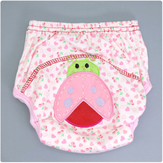 Summer Embroidered Baby Cotton Learning Pants  Diaper Pocket  Waterproof Training Pants  Leak-Proof Breathable Bread Pants