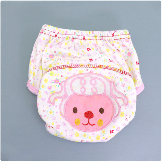 Summer Embroidered Baby Cotton Learning Pants  Diaper Pocket  Waterproof Training Pants  Leak-Proof Breathable Bread Pants