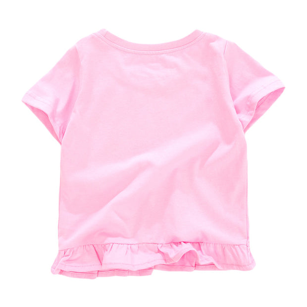 Summer New Short-Sleeved T-Shirt Knitted Pure Cotton Girl t-Shirt