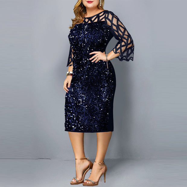 Party Dresses Sequin Plus Size Women's Sexy Night Club Dress