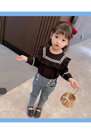 Girls Spring And Autumn Clothes two-piece