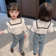 Girls Spring And Autumn Clothes two-piece