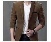 Men's Casual Suit Slim Corduroy Suit