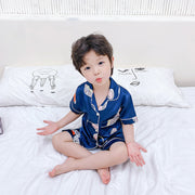 Children's Pajamas Set Cartoon Printed Silk Home Service