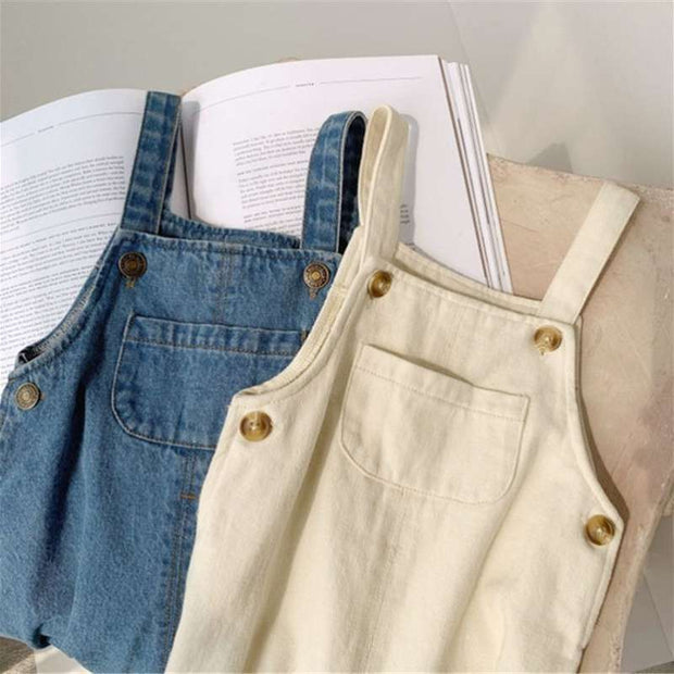 Denim Overalls Trousers Summer Children Middle And Small Children Korean