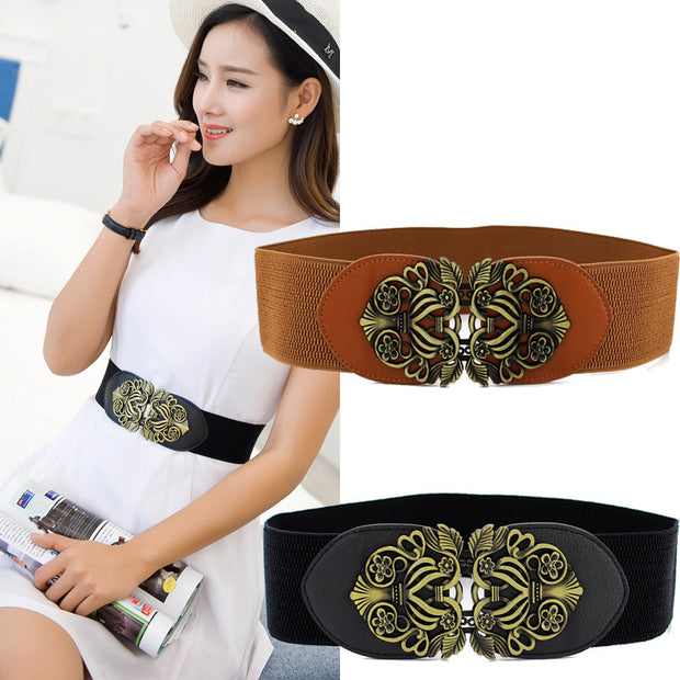 Retro Fashion Ladies Elastic Waistband