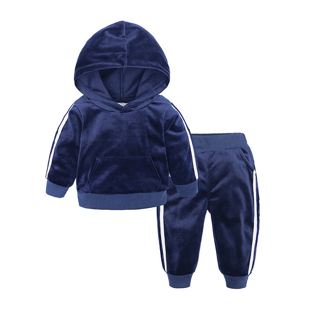 Twin set of children's velvet