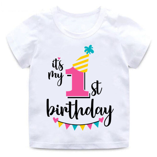 Children's Birthday Number Print Short Sleeve