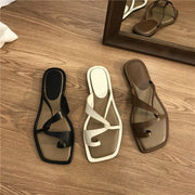 New Toe Ring Slippers Women's Summer Outer Wear Fashion Slippers Shoes