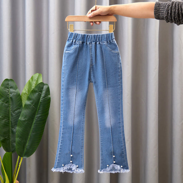 Children's Denim Wide Leg Pants Casual Speaker