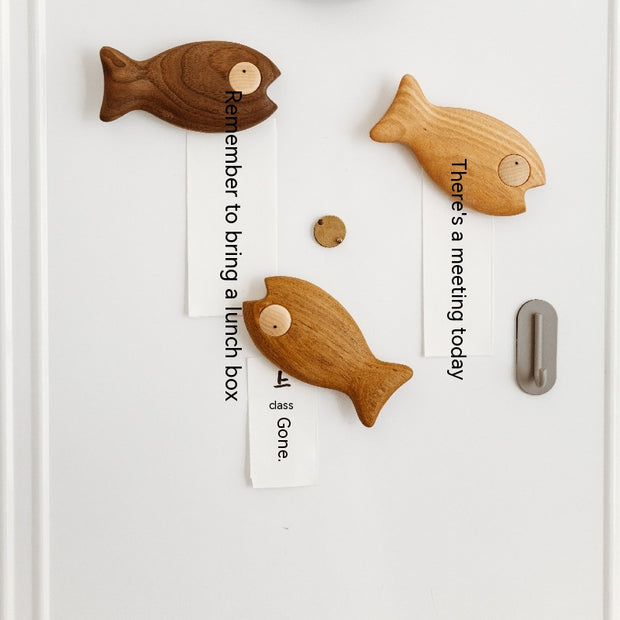 Refridgerator Magnets Original Home Design Gift Solid Wood Household Salted Fish