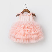 Girls' first birthday dress pink pettiskirt baby princess dress