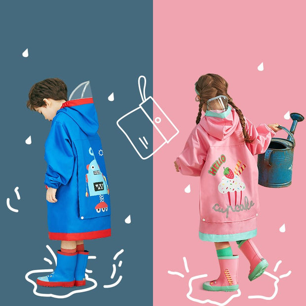 Raincoats for children with large brim