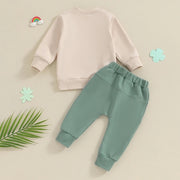 Crew Neck Pullover Sweatshirt Sweatpants Suit