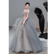 Female Texture Host Gift Tulle Tutu French Banquet Princess Dress